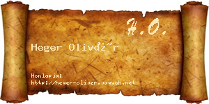 Heger Olivér névjegykártya